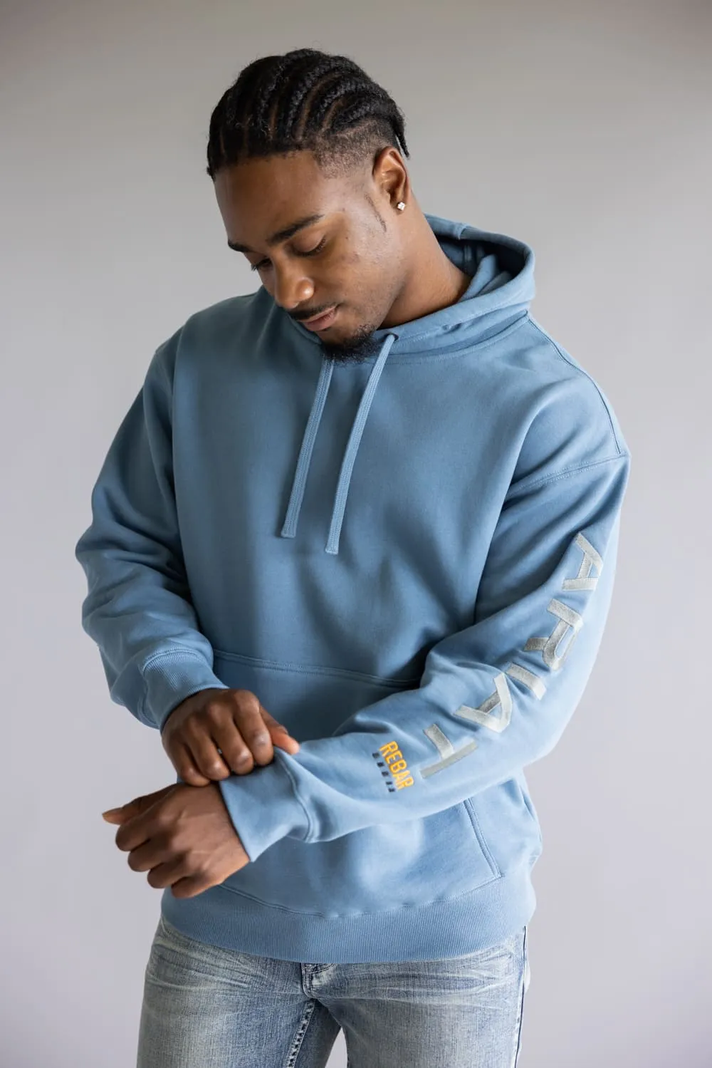 Ariat Rebar Graphic Hoodie for Men in Bluestone | 10062545-BLUESTONE sold by Glik’s product image thumbnail 2