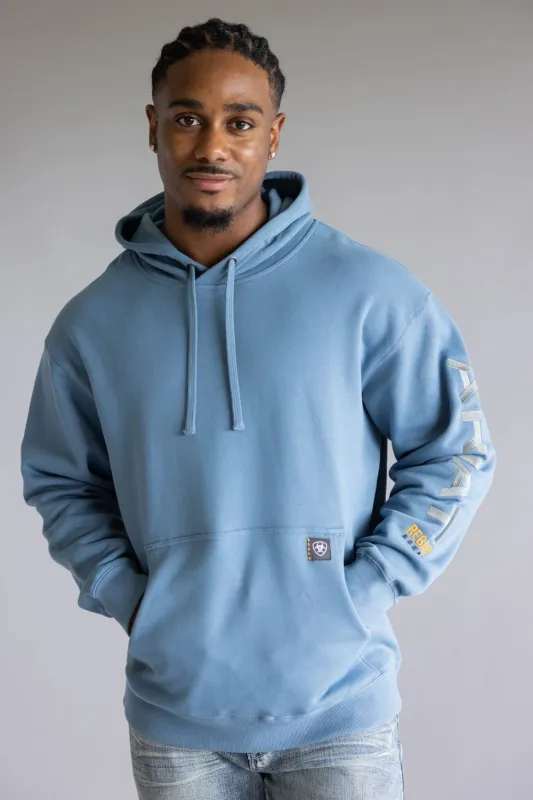 Ariat Rebar Graphic Hoodie for Men in Bluestone | 10062545-BLUESTONE sold by Glik’s