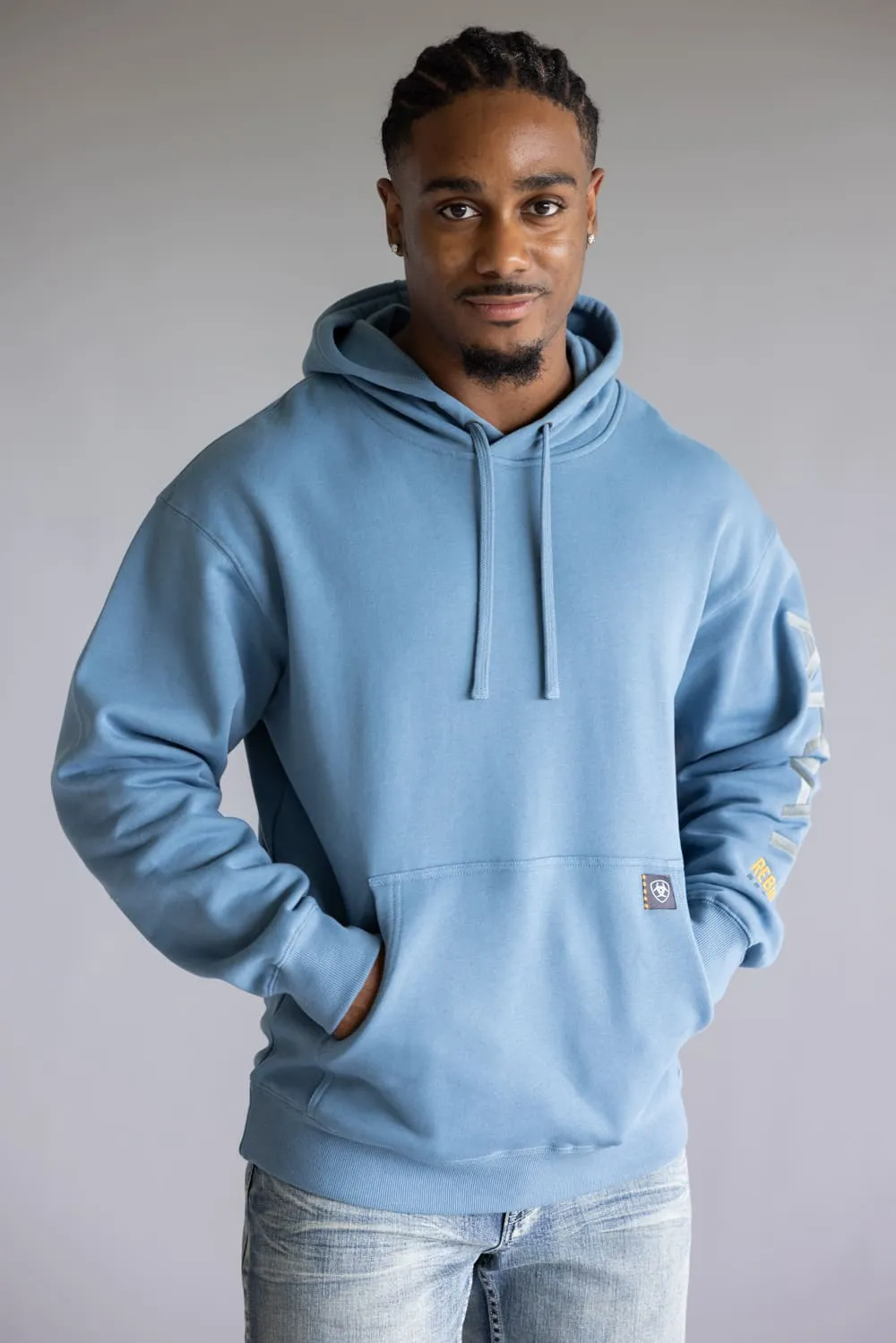 Ariat Rebar Graphic Hoodie for Men in Bluestone | 10062545-BLUESTONE sold by Glik’s product image thumbnail 3