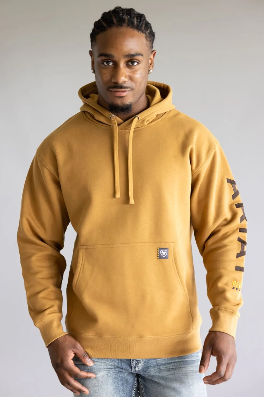 Ariat Rebar Graphic Hoodie for Men in Dijon Yellow | 10062543-DIJON sold by Glik’s