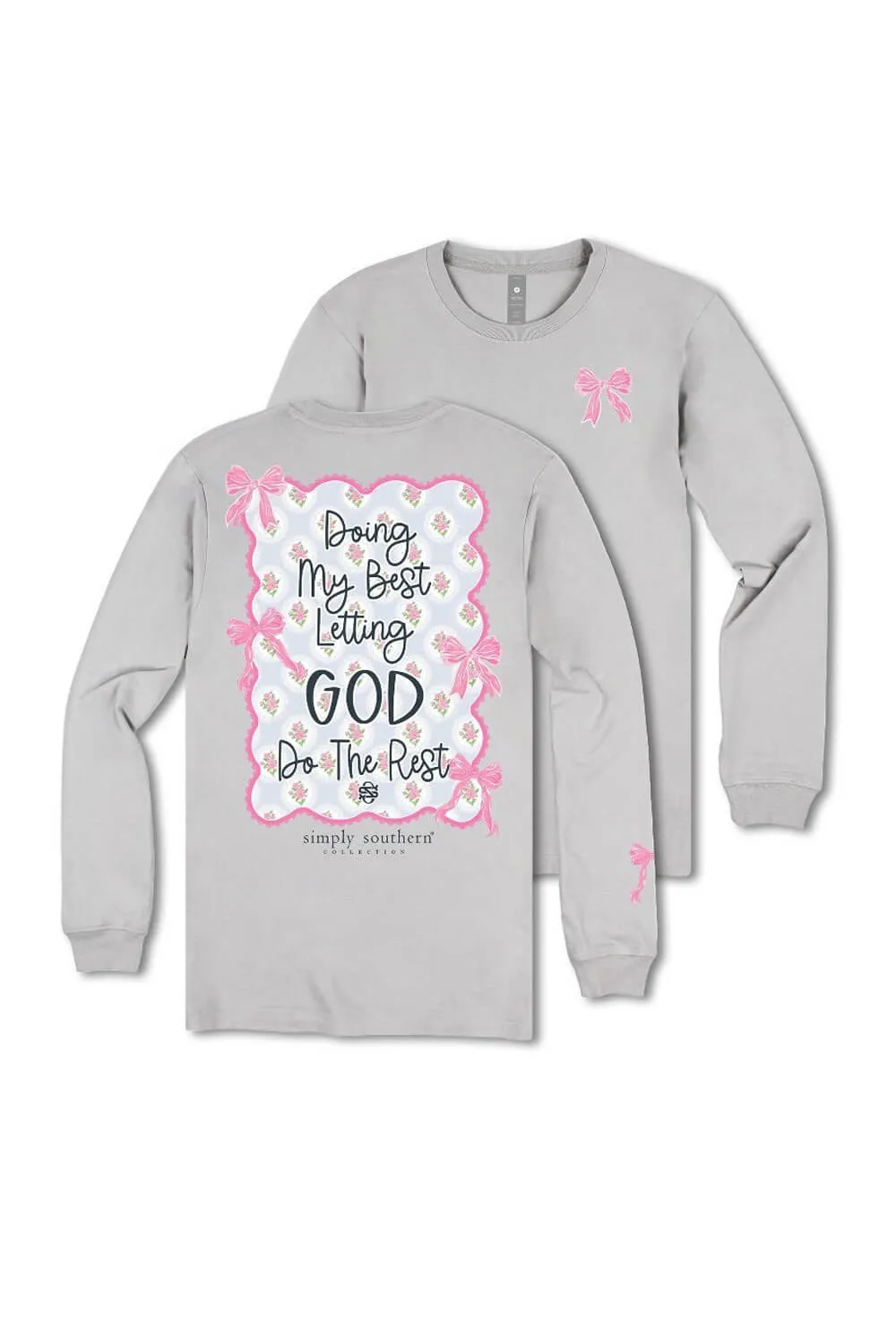 Simply Southern Plus Size Doing My Best Long Sleeve T-Shirt for Women in Sport Gray | EXT-LS-REST-SPORTGRY sold by Glik’s product image thumbnail 3
