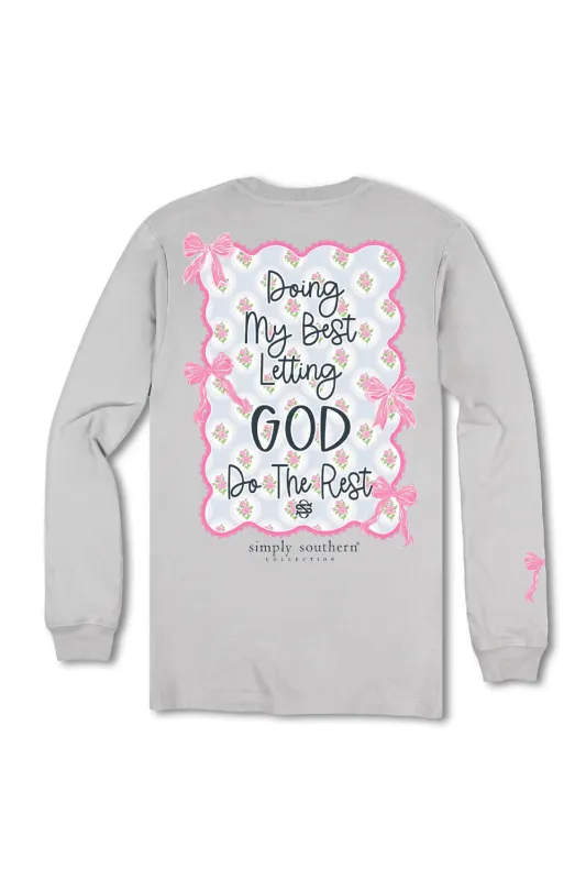 Simply Southern Plus Size Doing My Best Long Sleeve T-Shirt for Women in Sport Gray | EXT-LS-REST-SPORTGRY sold by Glik’s