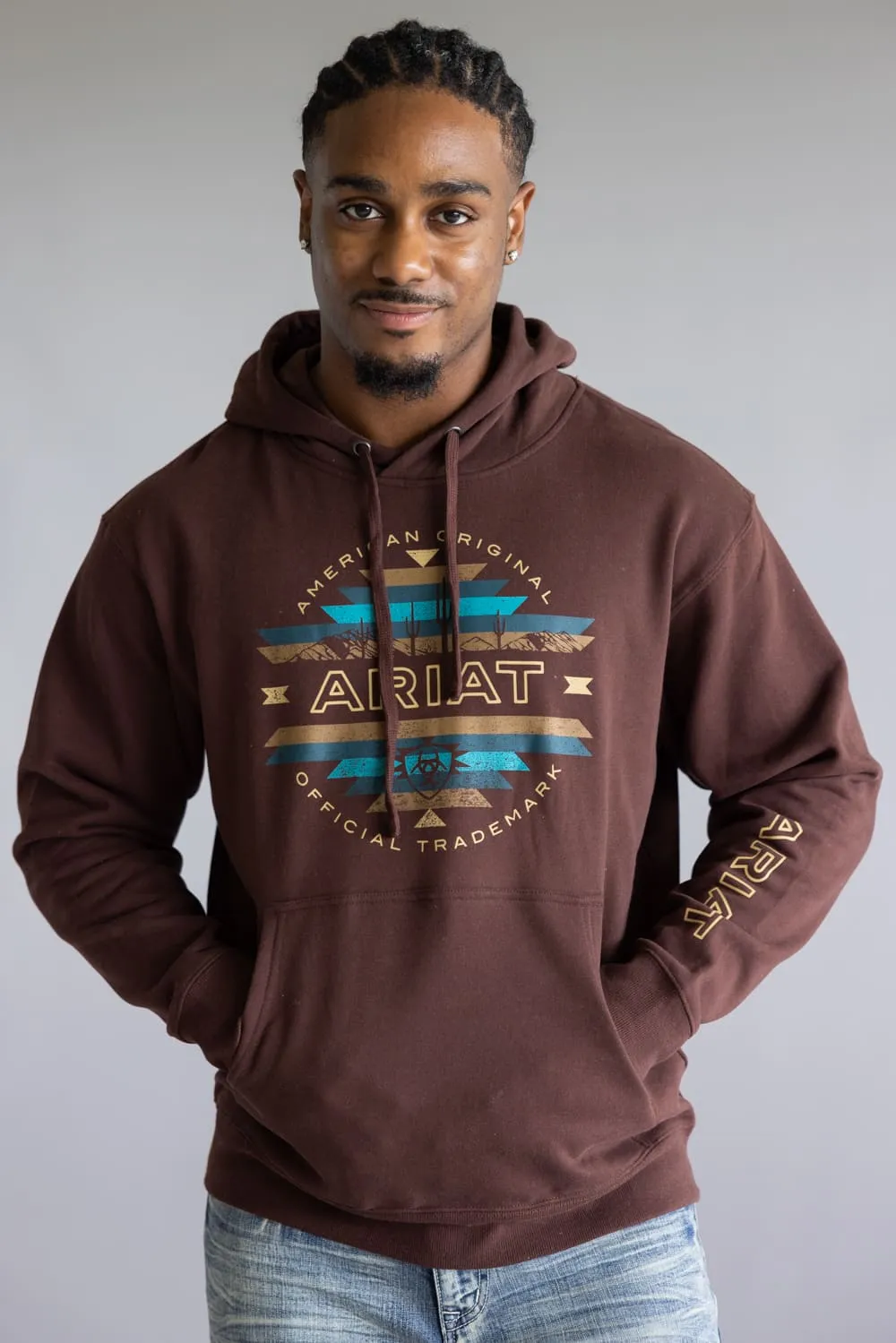 Ariat Carlsbad Canyon Hoodie for Men in Brown | 10062500-BROWN sold by Glik’s product image thumbnail 3