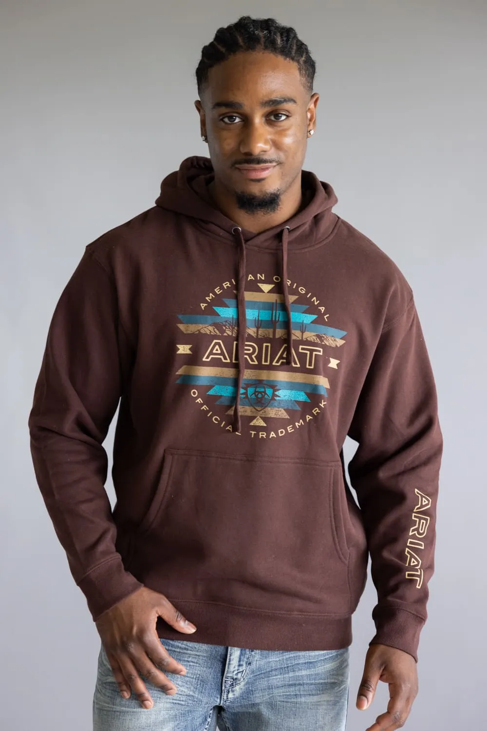 Ariat Carlsbad Canyon Hoodie for Men in Brown | 10062500-BROWN sold by Glik’s