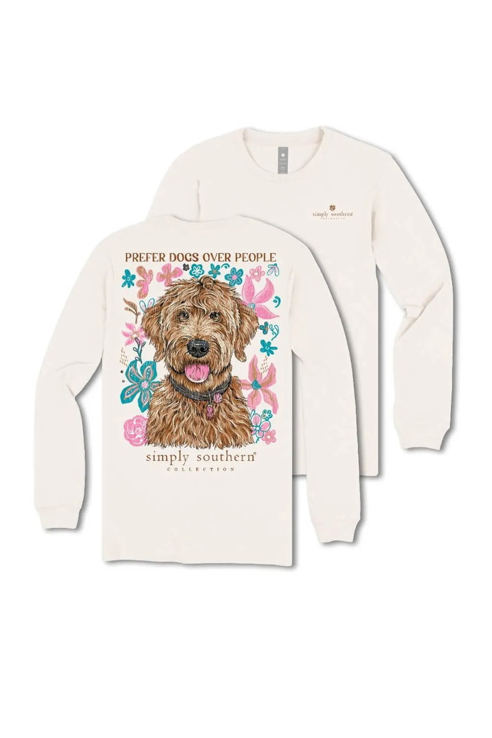 Simply Southern Prefer Dogs Long Sleeve T-Shirt for Women in Linen | LS-DOGPEOPLE-LINEN sold by Glik’s product image thumbnail 4