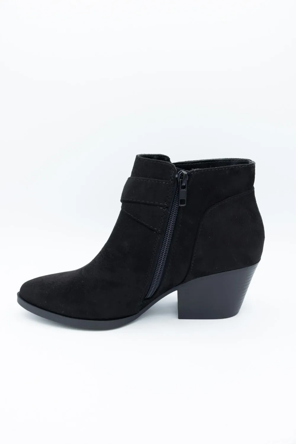 Soda Ponda Buckle Ankle Booties for Women in Black | PONDA-S BLACK sold by Glik’s product image thumbnail 4