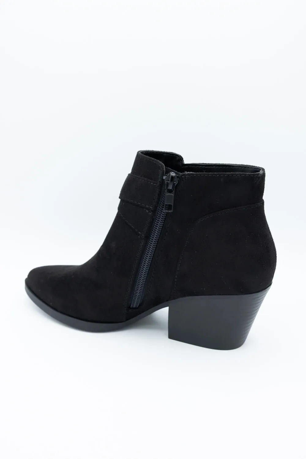 Soda Ponda Buckle Ankle Booties for Women in Black | PONDA-S BLACK sold by Glik’s product image thumbnail 3