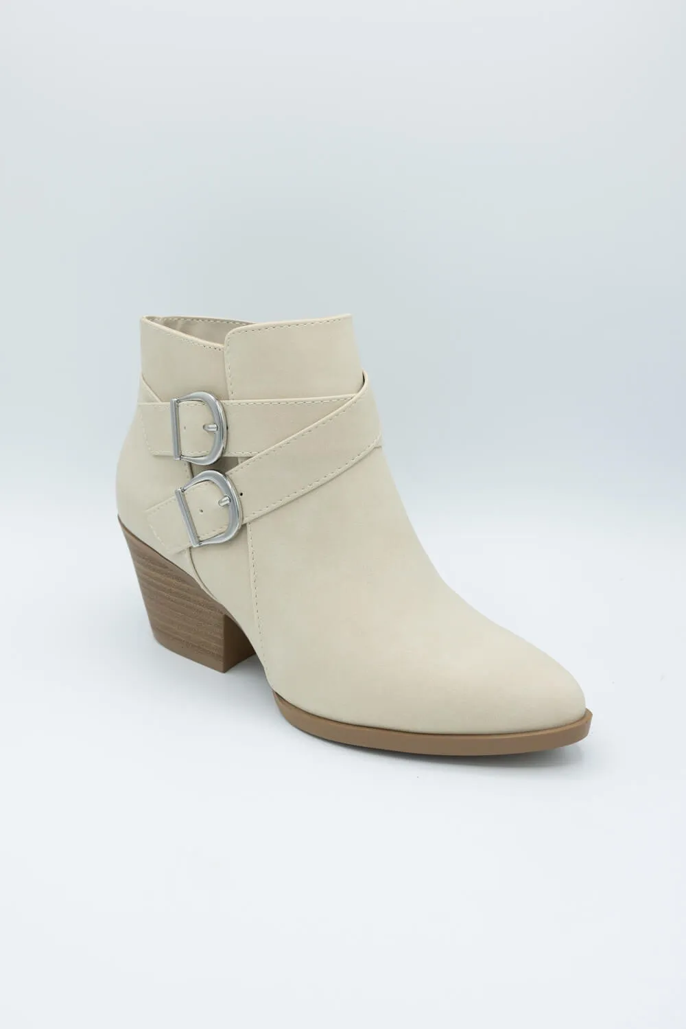 Soda Ponda Buckle Ankle Booties for Women in Beige | PONDA-LT BEIGE sold by Glik’s product image thumbnail 2