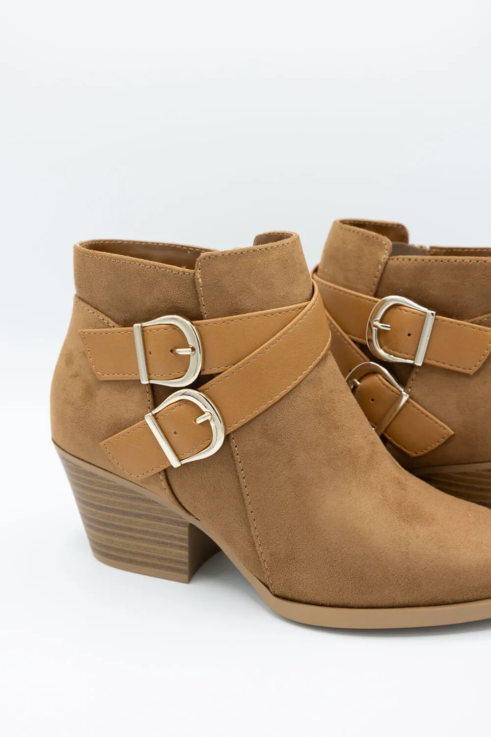 Soda Ponda Buckle Ankle Booties for Women in Coffee | PONDA-S COFFEE sold by Glik’s product image thumbnail 5