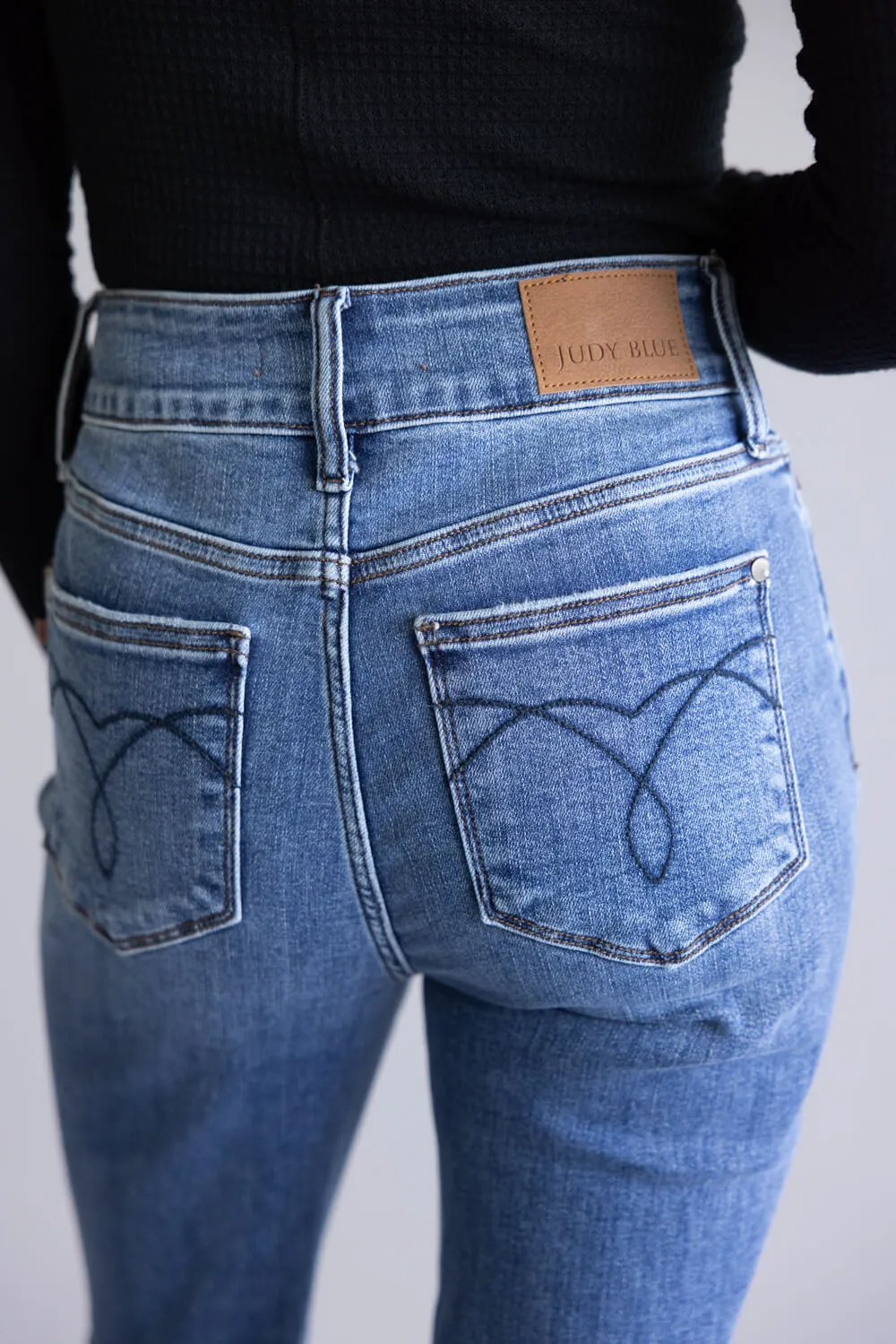 Judy Blue High Rise Fray Hem Bootcut Jeans for Women | 82686REG sold by Glik’s product image thumbnail 5