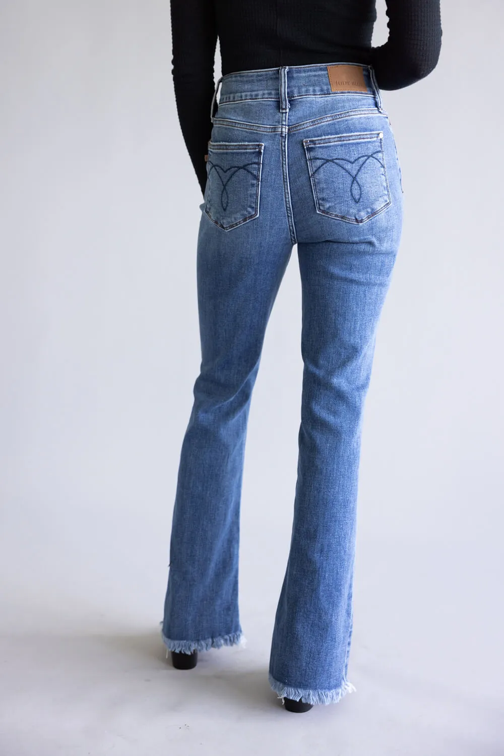 Judy Blue High Rise Fray Hem Bootcut Jeans for Women | 82686REG sold by Glik’s product image thumbnail 4