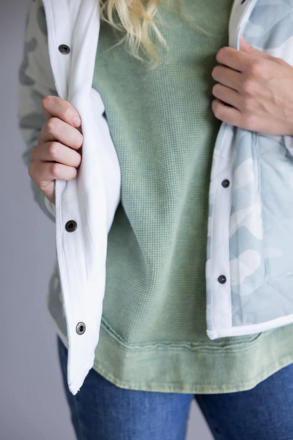 Camo Quilted Jacket for Women in Light Green | KDC-JKT-24-CMO sold by Glik’s product image thumbnail 5