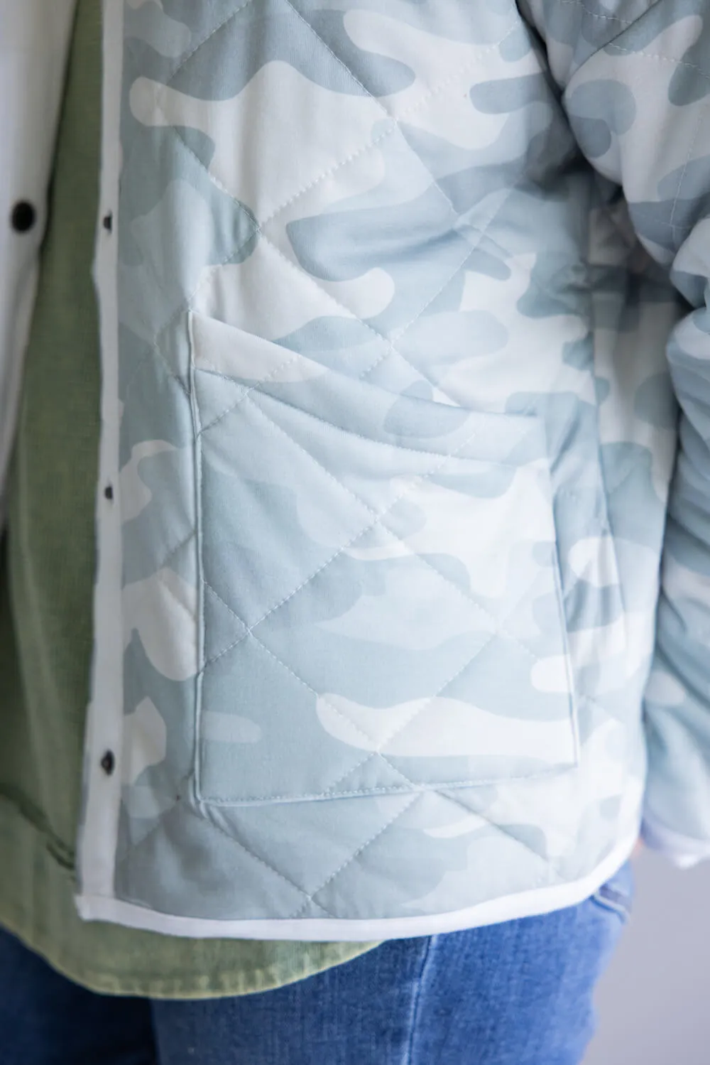 Camo Quilted Jacket for Women in Light Green | KDC-JKT-24-CMO sold by Glik’s product image thumbnail 2