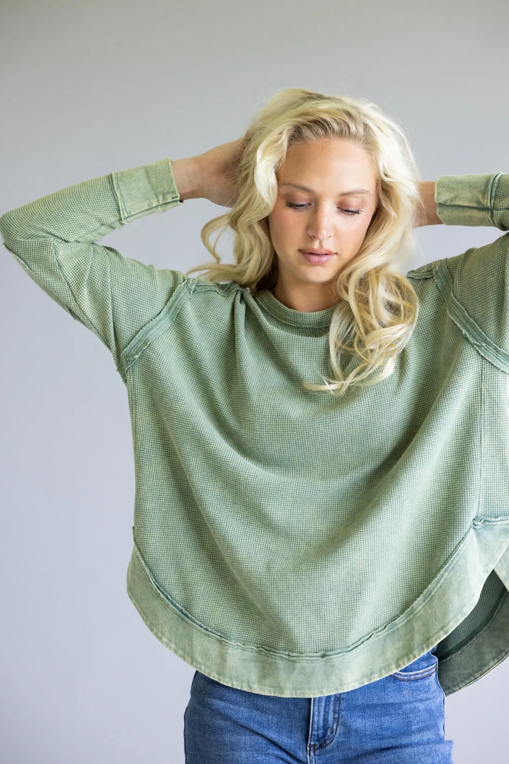 Mineral Wash Knit Top for Women in Sage Green | NT12234-SAGE sold by Glik’s
