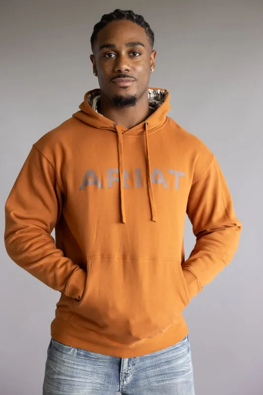Ariat Stitch Shield Logo Hoodie for Men in Adobe Orange | 10062493-ADOBE sold by Glik’s