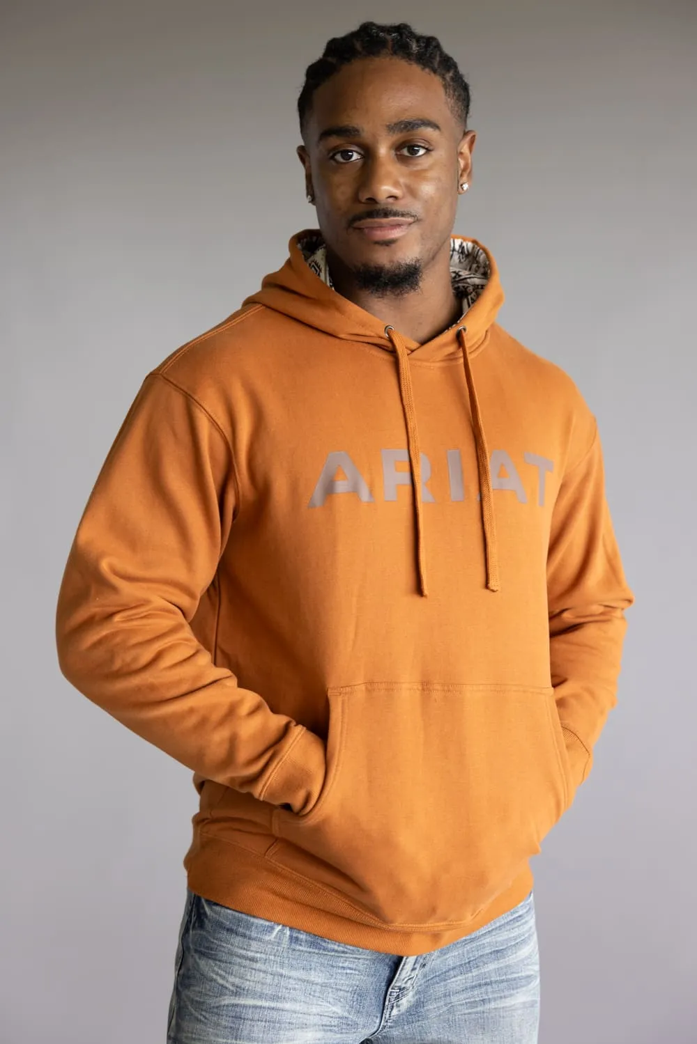 Ariat Stitch Shield Logo Hoodie for Men in Adobe Orange | 10062493-ADOBE sold by Glik’s product image thumbnail 4