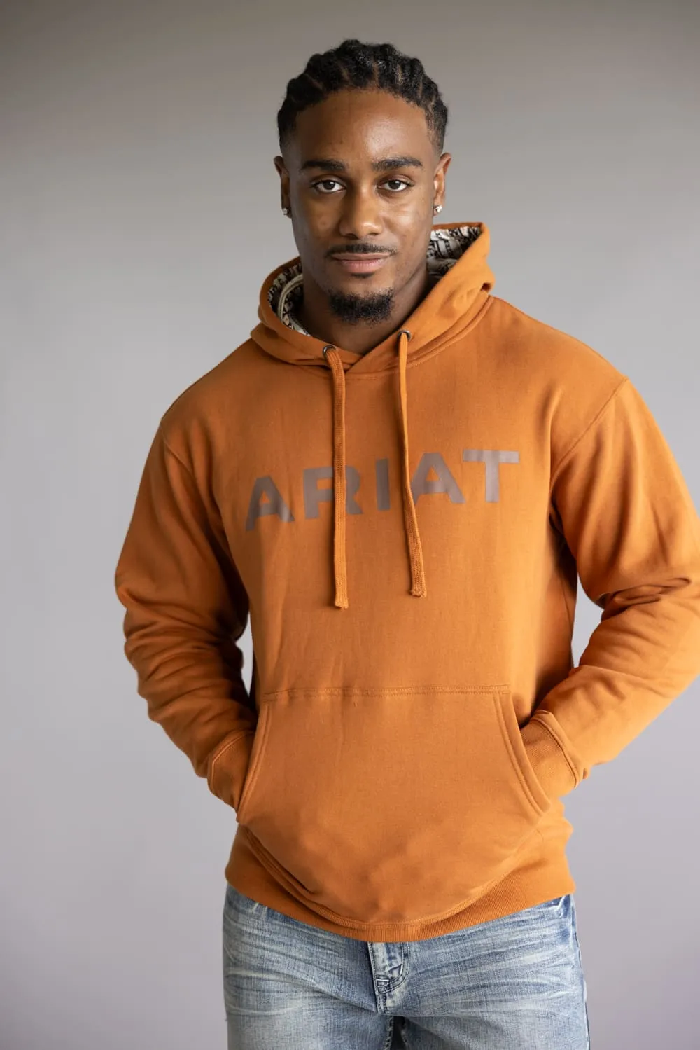 Ariat Stitch Shield Logo Hoodie for Men in Adobe Orange | 10062493-ADOBE sold by Glik’s product image thumbnail 5