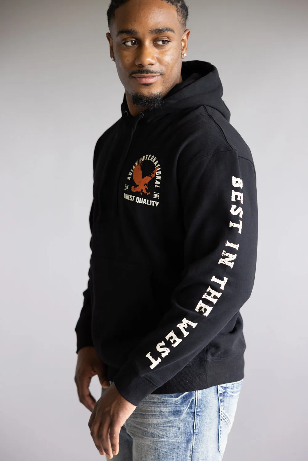 Ariat Eagle Hoodie for Men in Black | 10062492-BLACK sold by Glik’s product image thumbnail 3