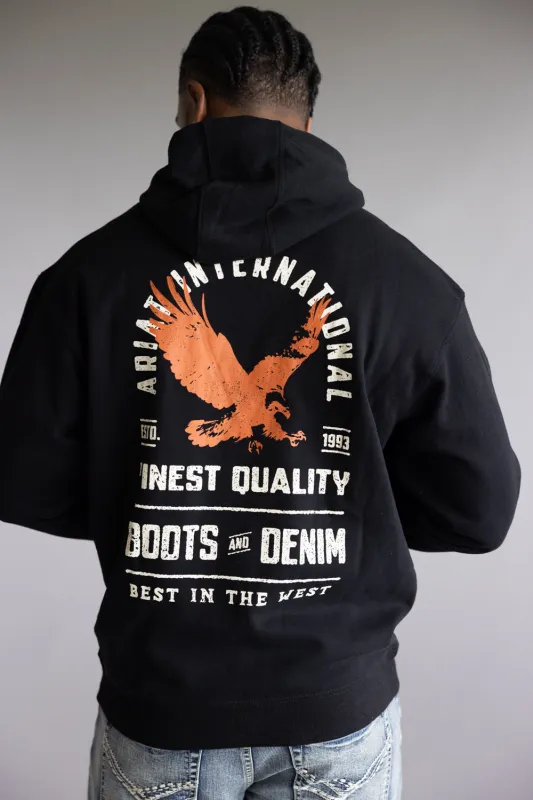 Ariat Eagle Hoodie for Men in Black | 10062492-BLACK sold by Glik’s