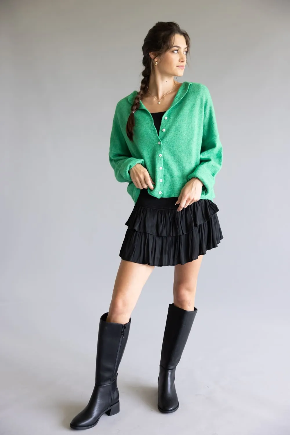 Things Between Piper Cardigan for Women in Kelly Green | TBW237-KGRN sold by Glik’s product image thumbnail 3