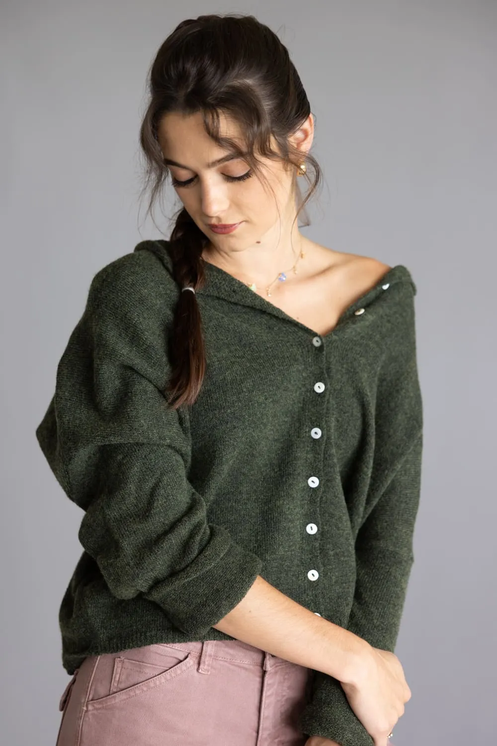 Things Between Piper Cardigan for Women in Hunter Green | TBW237-HNTGRN sold by Glik’s product image thumbnail 4