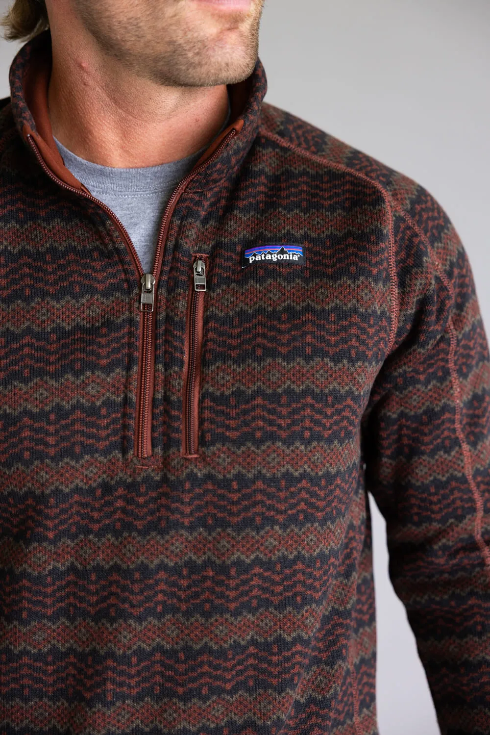 Patagonia Men’s Better Sweater Quarter Zip in Brown Pattern | 25523-WNVA VANILLA sold by Glik’s product image thumbnail 3