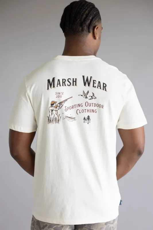 Marsh Wear Sportsman T-Shirt for Men in Vintage White | MWT1101-VWHT sold by Glik’s