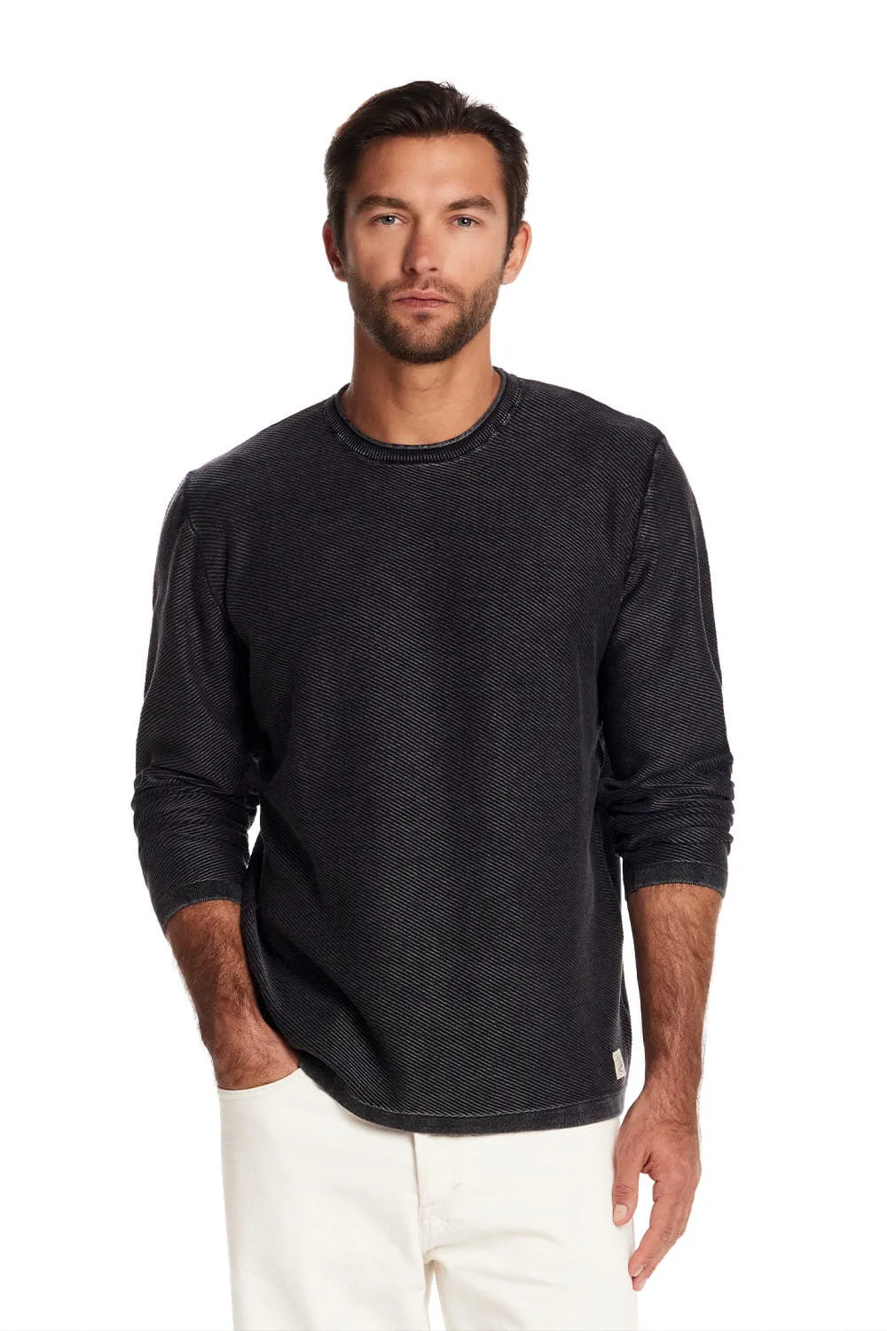Weatherproof Twill Stonewash Sweater for Men in Meteorite | F2540488GK-METEORITE sold by Glik’s