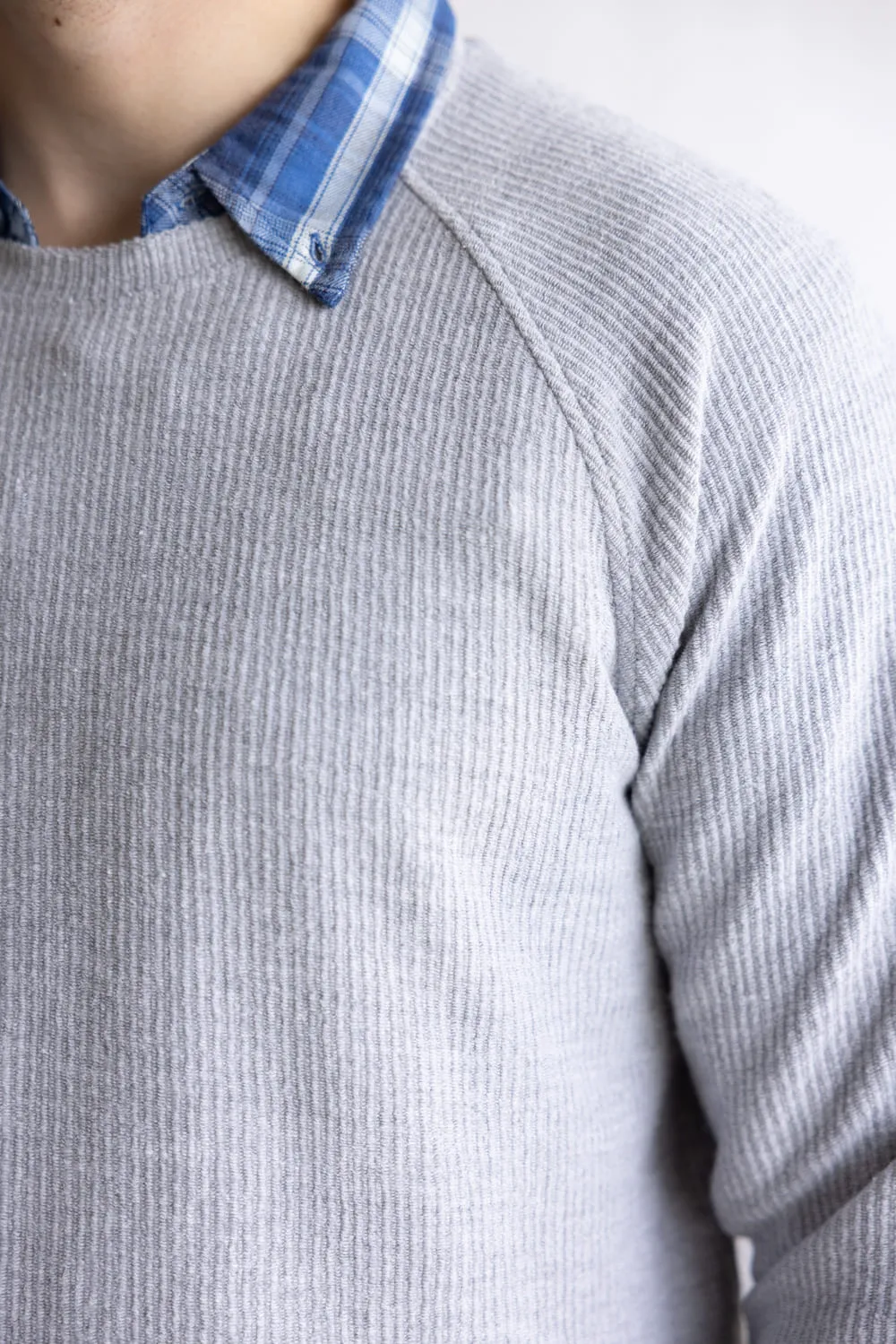 Weatherproof Ribbed Raglan Sweater for Men in Heather Grey | F2521714GK-HEATHERGRY sold by Glik’s product image thumbnail 3