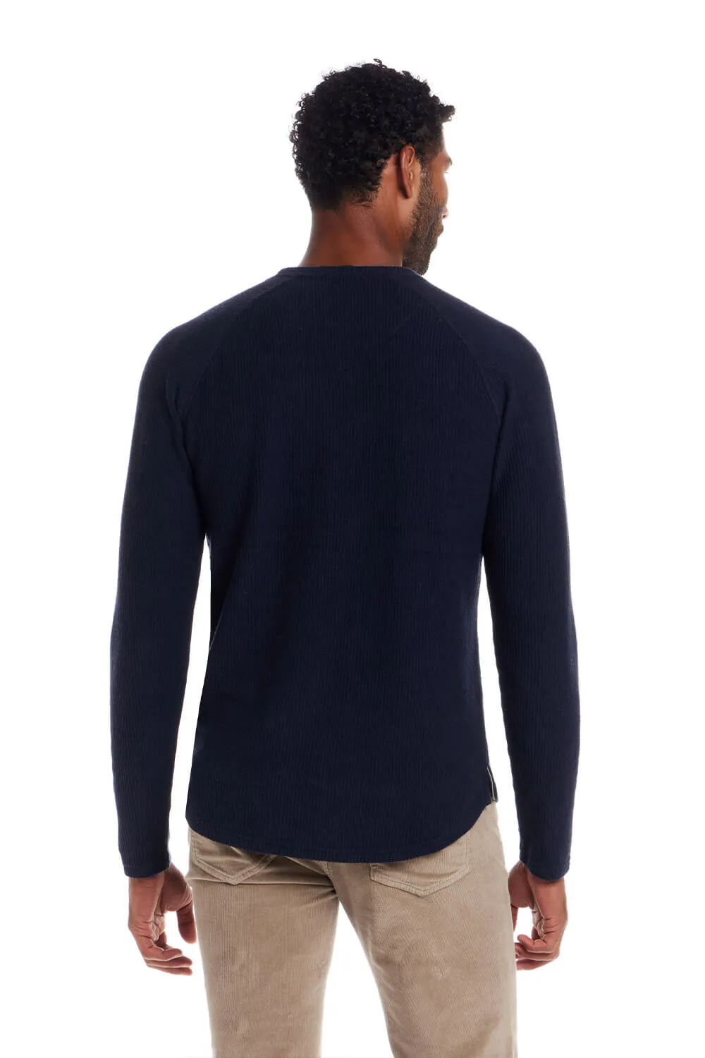 Weatherproof Ribbed Raglan Sweater for Men in Navy | F2521714GK-NAVY sold by Glik’s product image thumbnail 4
