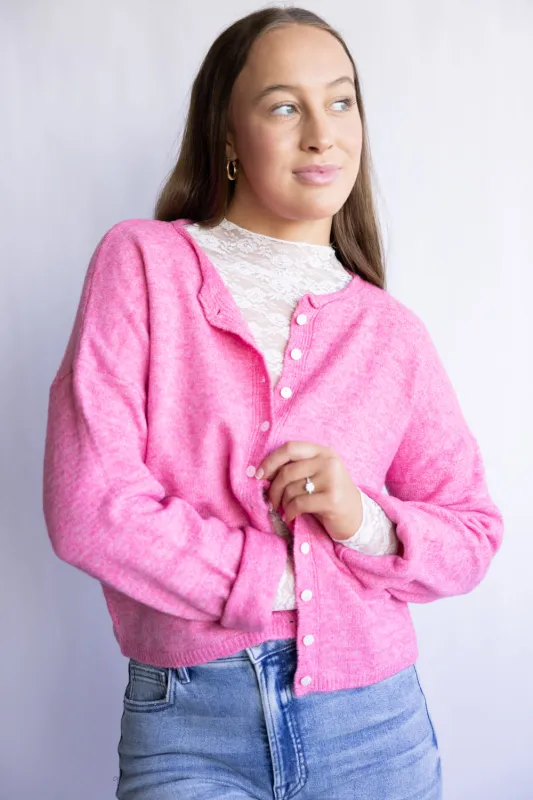 Mimosa Classic Lightweight Cardigan for Women in Barbie Pink | MK7091-BARBIE sold by Glik’s