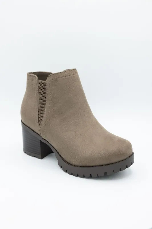 Soda Thumb Lug Booties for Women in Deep Taupe | THUMB-S DEEP TAUPE sold by Glik’s
