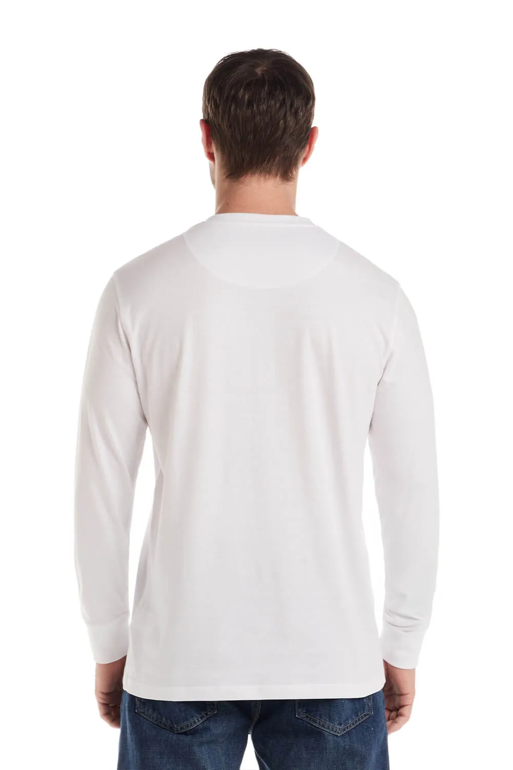 Weatherproof Vintage Long Sleeve Jersey Henley Shirt for Men in White | F83610GK-WHITE sold by Glik’s product image thumbnail 4