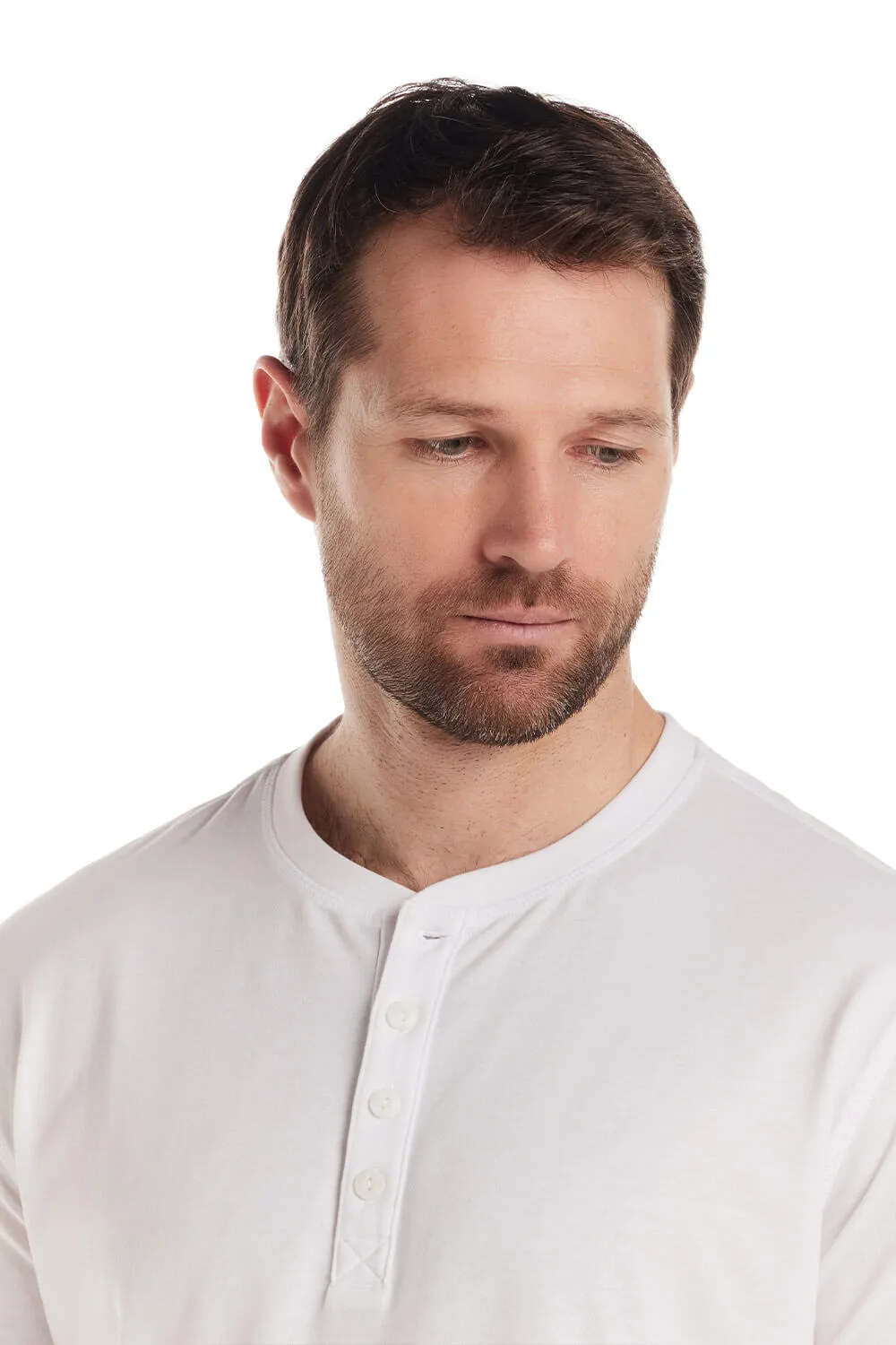 Weatherproof Vintage Long Sleeve Jersey Henley Shirt for Men in White | F83610GK-WHITE sold by Glik’s product image thumbnail 3