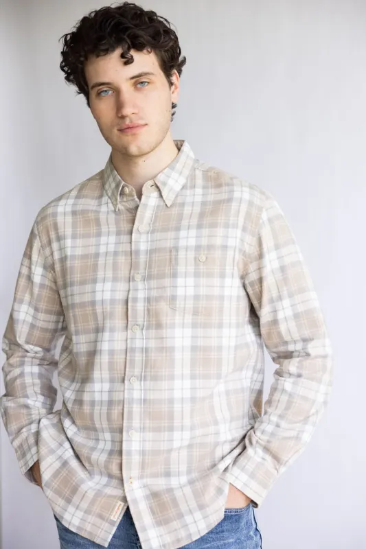 Weatherproof Vintage Brushed Flannel Shirt for Men in Beige | F2585572GK-BEIGE sold by Glik’s