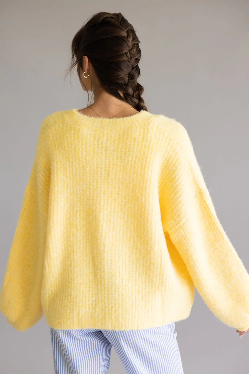 Mimosa Balloon Sleeve Knit Cardigan for Women in Yellow | MK7129-BUTTER sold by Glik’s product image thumbnail 3