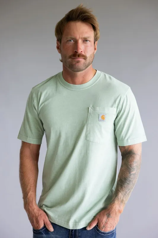 Carhartt Garment Dye Pocket T-Shirt for Men in Light Green | 106252-GL3 sold by Glik’s