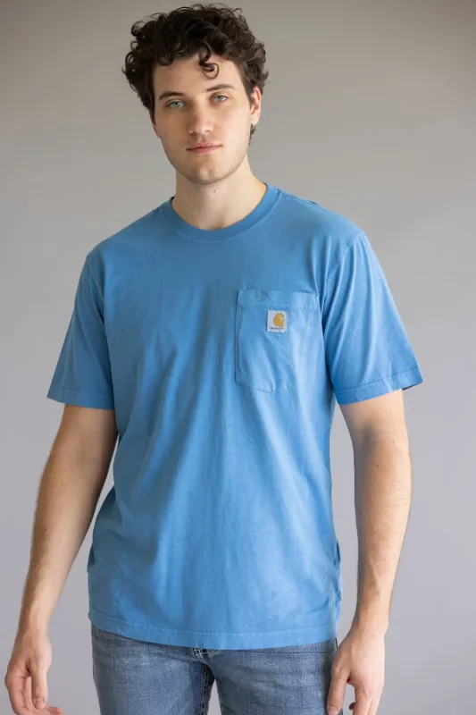 Carhartt Garment Dye Pocket T-Shirt for Men in Horizon Blue | 106252-HO6 sold by Glik’s