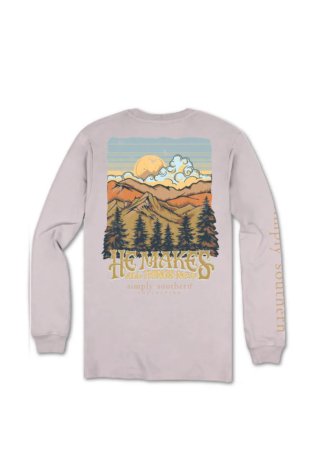 Simply Southern Plus Size Things New Long Sleeve T-Shirt for Women in Driftwood Grey | EXT-LS-NEW-DRFTWD sold by Glik’s