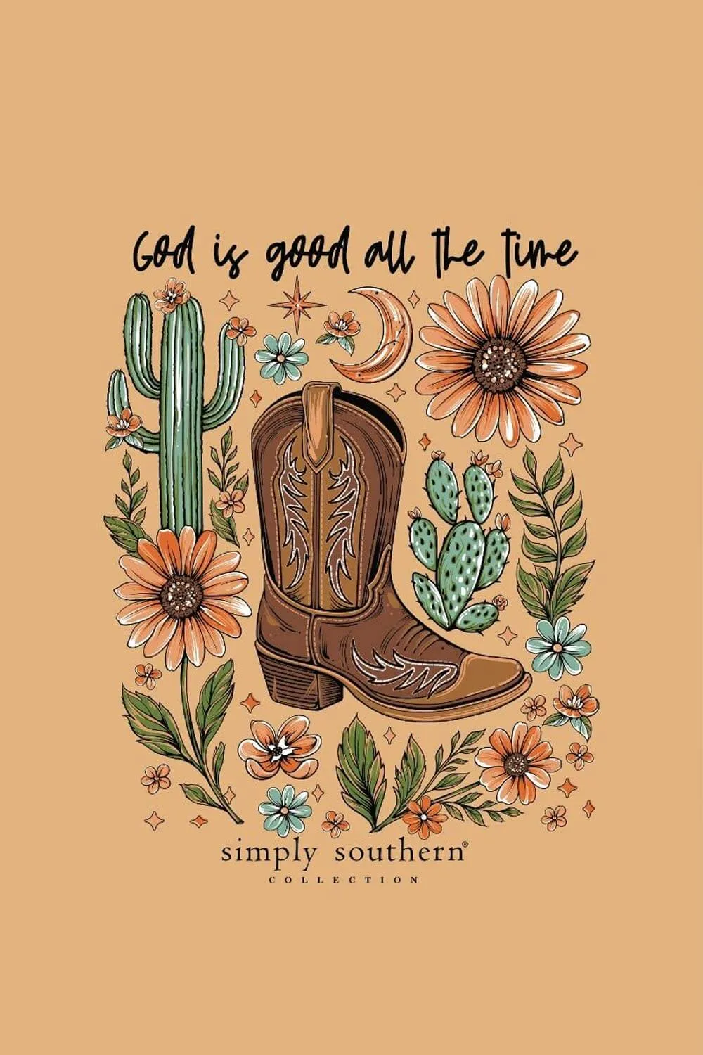 Simply Southern Plus Size God Is Good T-Shirt for Women in Bisque Cream | EXT-SS-TIME-BISQUE sold by Glik’s product image thumbnail 2