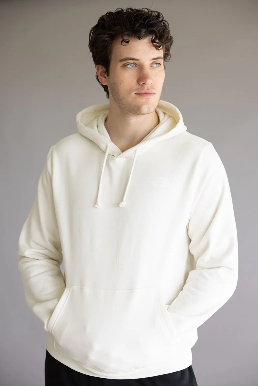 The North Face Evolution Box Logo Hoodie for Men in White Dune | NF0A8CWP-QLI sold by Glik’s product image thumbnail 5