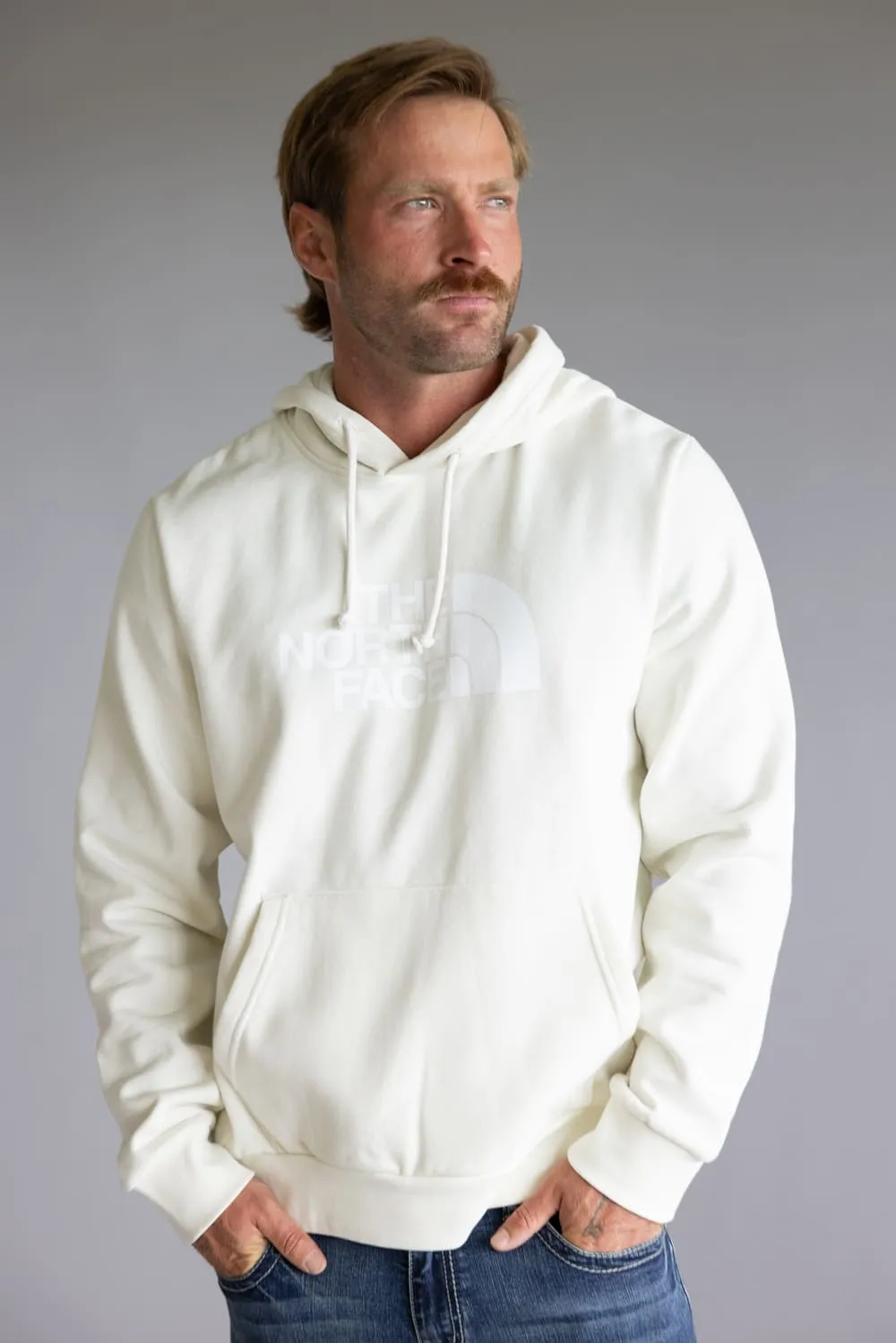 The North Face Half Dome Hoodie for Men in White Dune | NF0A8CWR-QLI sold by Glik’s