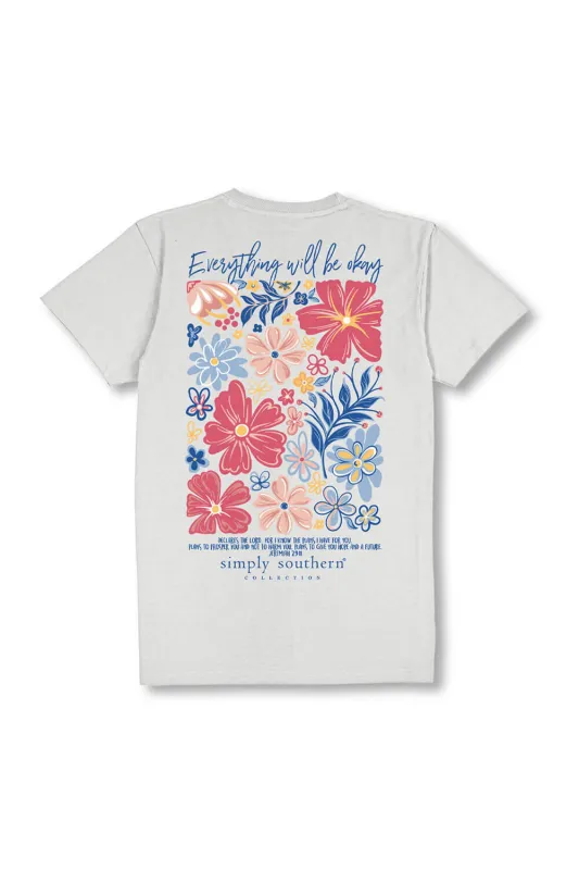 Simply Southern Youth Everything Will Be Okay T-Shirt for Girls in Beige | YTH-SS-OK-STAR sold by Glik’s