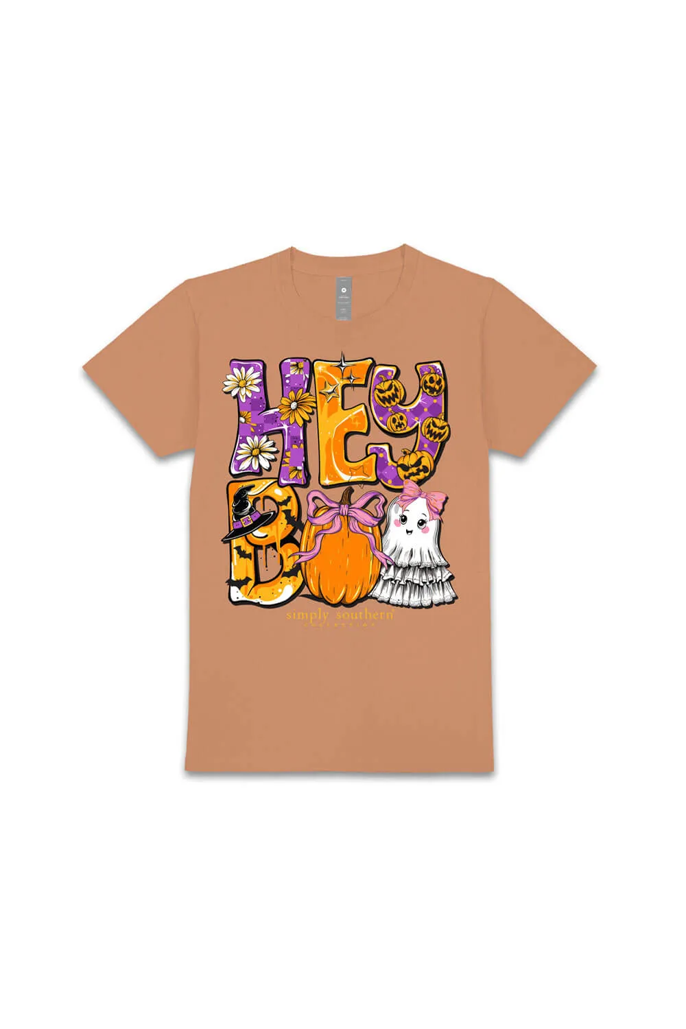 Simply Southern Youth Hey Boo T-Shirt for Girls in Chestnut Brown | YTH-SS-HEYBOO-CHSTNT sold by Glik’s