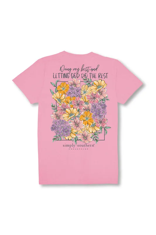 Simply Southern Youth Doing My Best T-Shirt for Girls in Pink | YTH-SS-BEST-FNCYCNDY sold by Glik’s