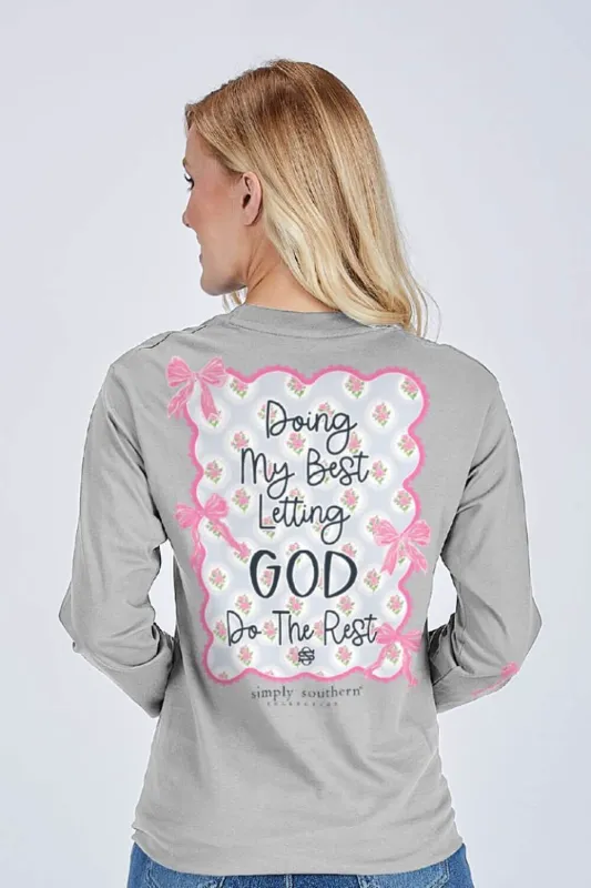 Simply Southern Doing My Best Long Sleeve T-Shirt for Women in Sport Grey | LS-REST-SPORTGRY sold by Glik’s