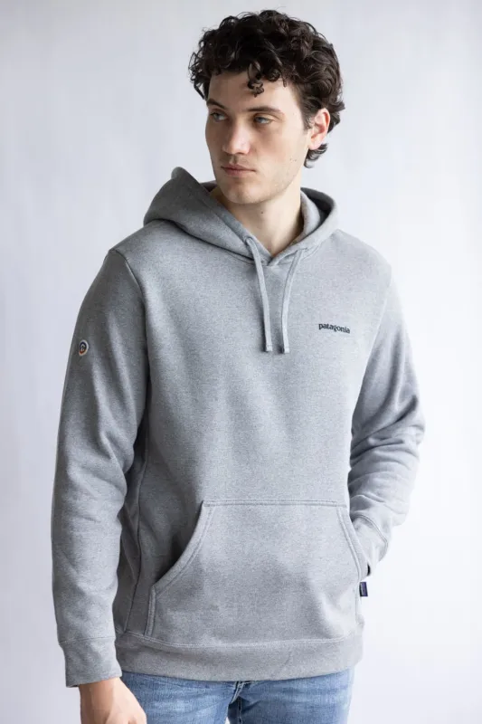 Patagonia Men’s Fitz Roy Icon Uprisal Hoodie in Gravel Heather | 39666-GLH GRAVEL sold by Glik’s