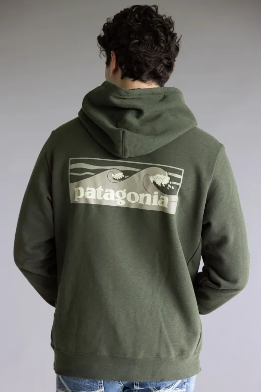 Patagonia Men’s Boardshort Logo Uprisal Hoodie in Green | 39665-BSNG GREEN sold by Glik’s