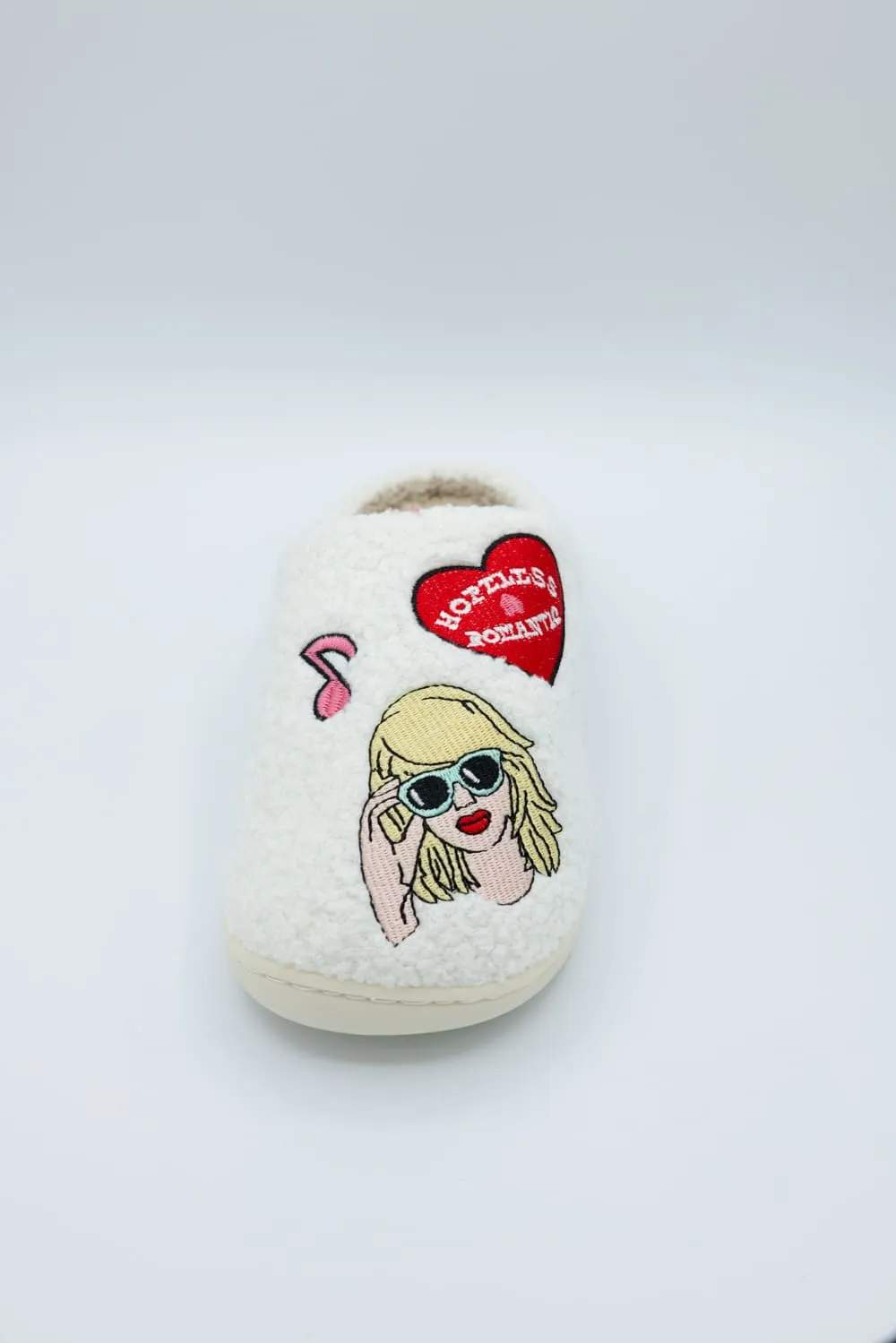 In My Cozy Era Patch Slippers for Women in White | KDC-SLPR-166-WHT sold by Glik’s product image thumbnail 4