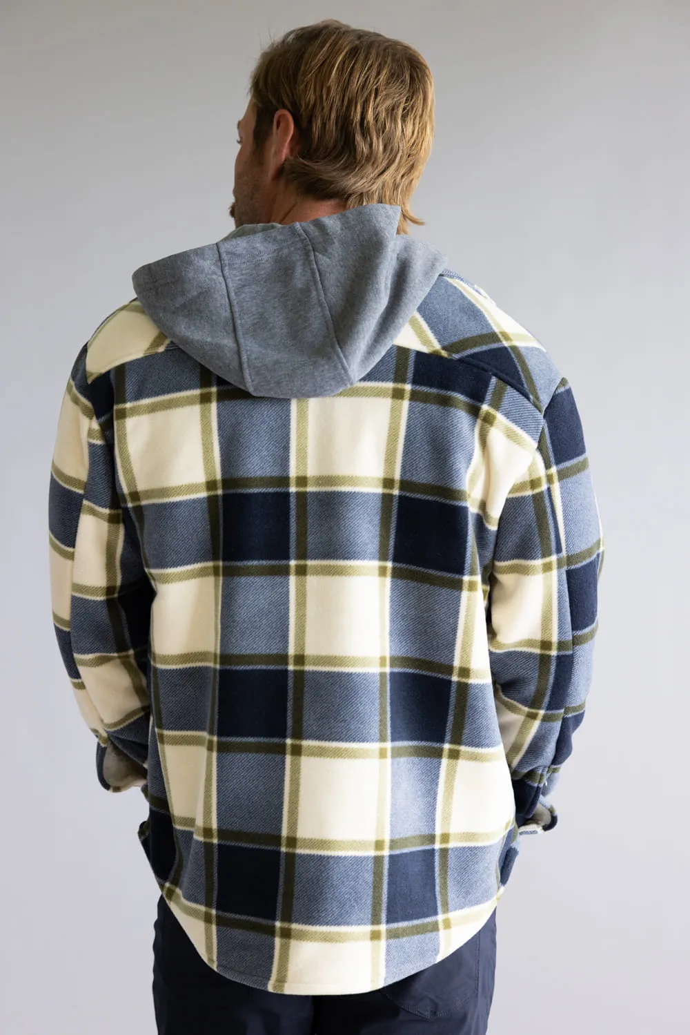 Sherpa Lined Polar Hooded Shacket for Men in Off White | MTJ05695F5-OFFWHITE sold by Glik’s product image thumbnail 2